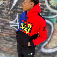 Load image into Gallery viewer, Elevate Then Create Colorblock Hoodie - Blue/Red/Black - 2dope4kidz.myshopify.com
