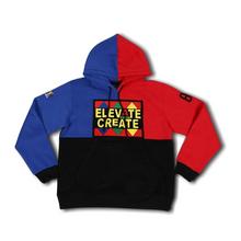 Load image into Gallery viewer, Elevate Then Create Colorblock Hoodie - Blue/Red/Black - 2dope4kidz.myshopify.com
