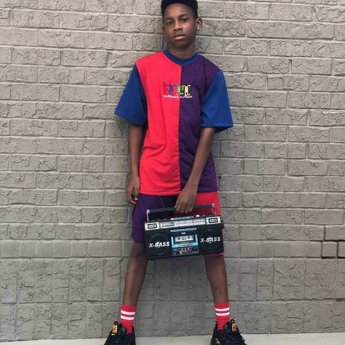 Back In The Day Colorblock Shorts - Blue/Red/Purple - 2dope4kidz.myshopify.com
