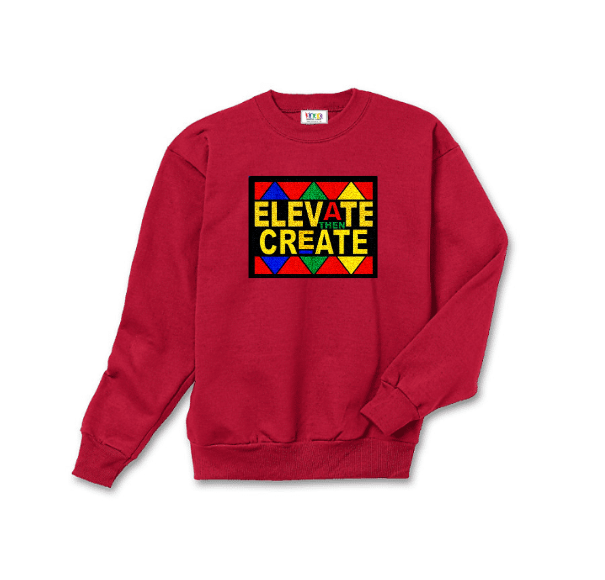 Elevate Then Create Sweatshirt (Kids) - Red - 2dope4kidz.myshopify.com
