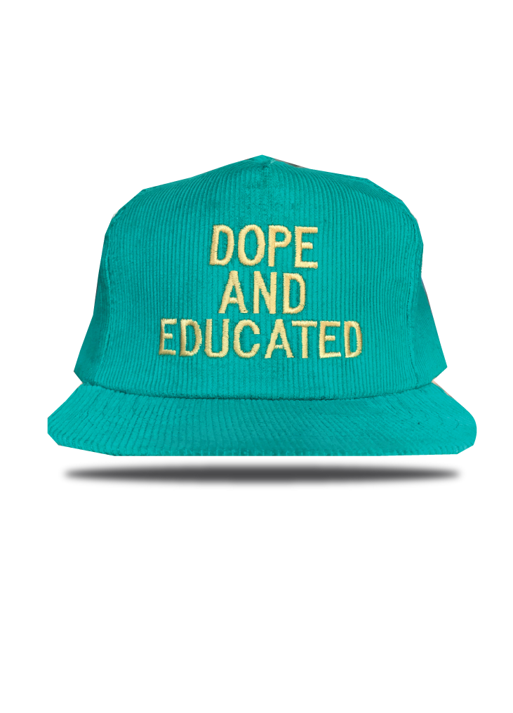Dope and Educated Corduroy Snapback - Teal - 2dope4kidz.myshopify.com