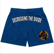 Load image into Gallery viewer, Decreasing the divide basketball mesh shorts
